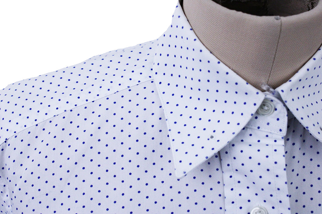 Shirt Becker Brothers White with Blue Dot