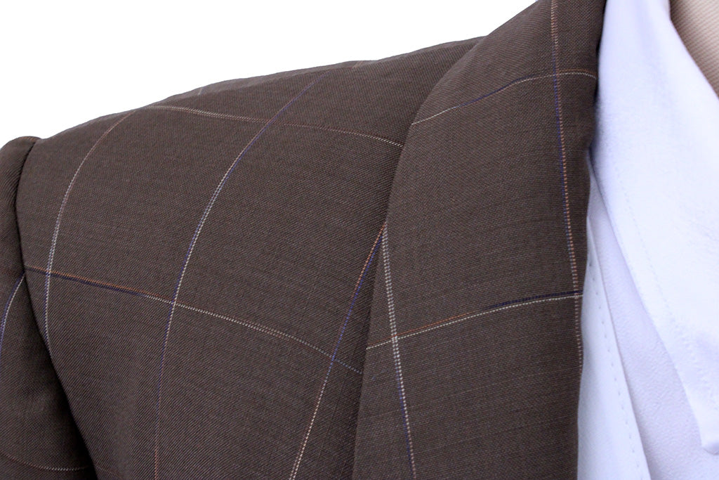 Day Coat DeRegnaucourt Chocolate with Fire Windowpane