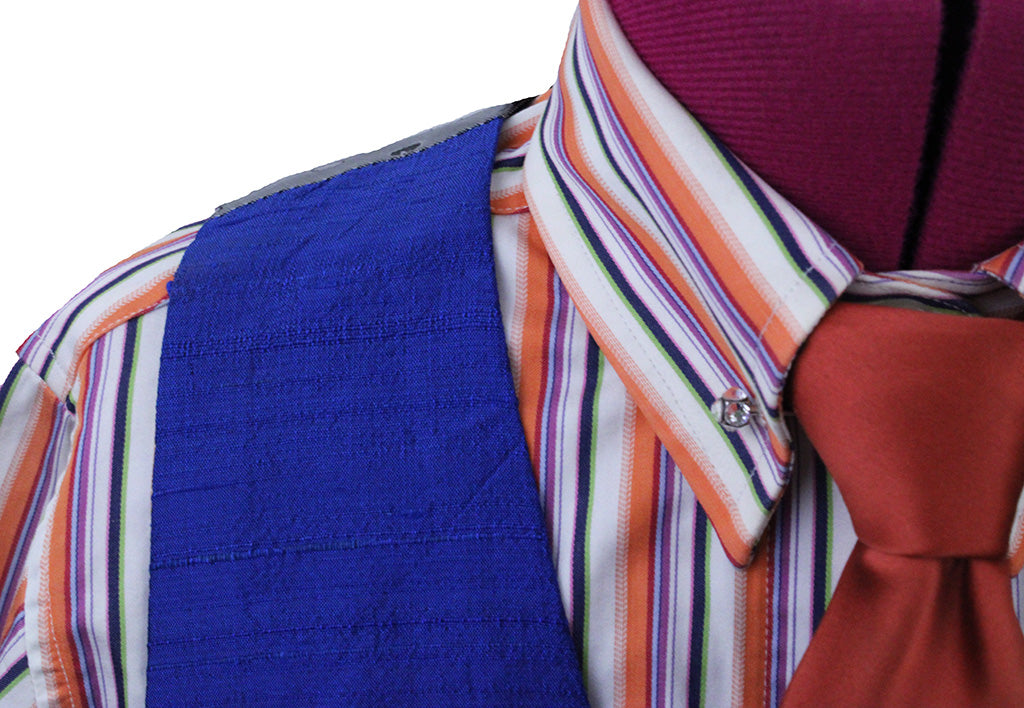 Vest Custom Royal Blue Silk