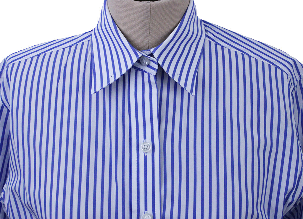 Shirt Becker Brothers White with Blue Pinstripe