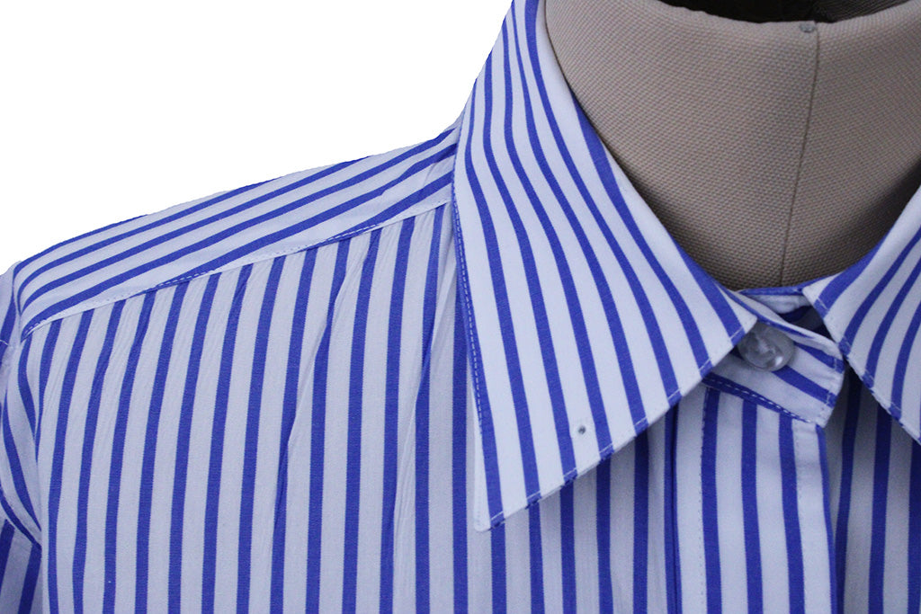 Shirt Becker Brothers White with Blue Pinstripe