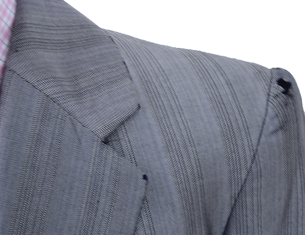 Day Suit Becker Brothers Silver Sheen Pinstripe