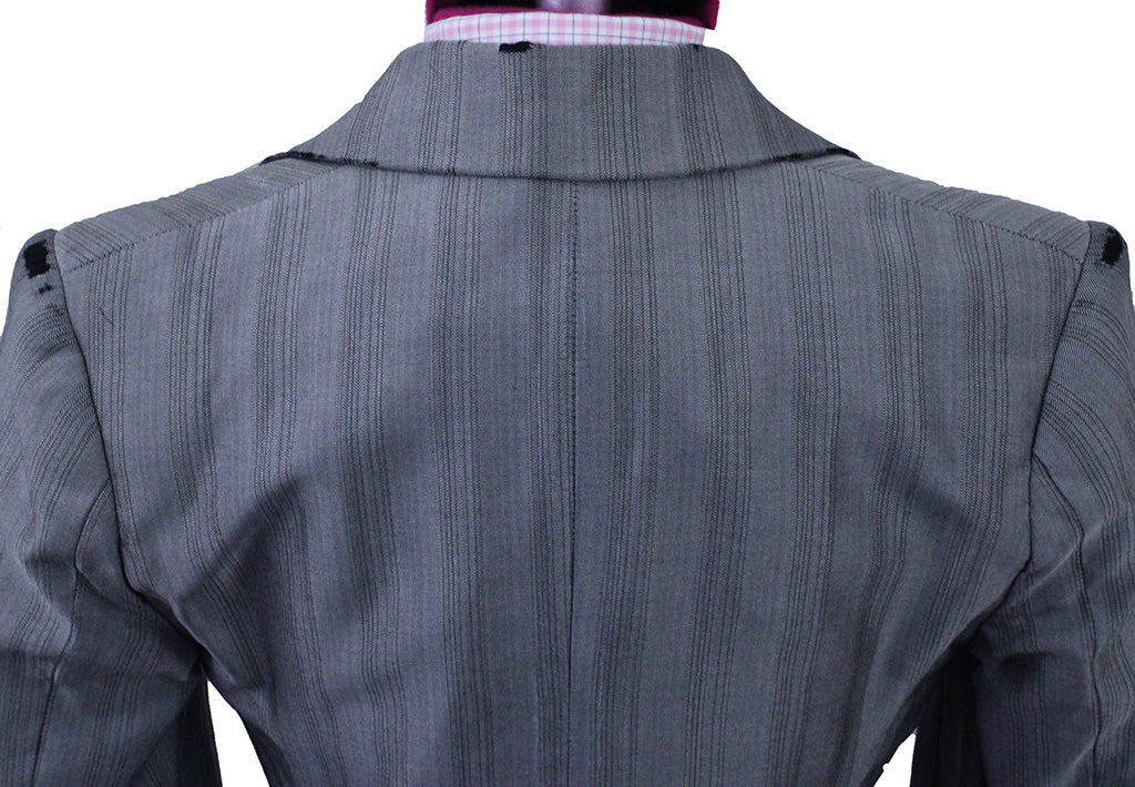 Day Suit Becker Brothers Silver Sheen Pinstripe