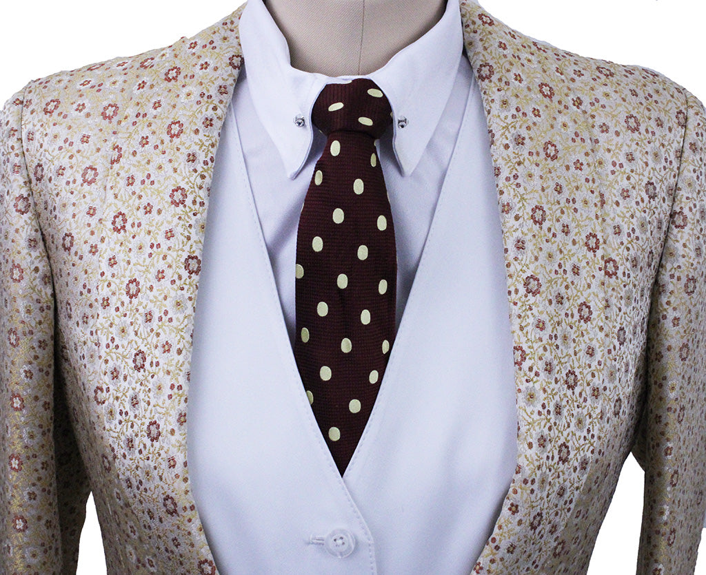 Day Coat DeRegnaucourt Yellow with Rust Floral Brocade
