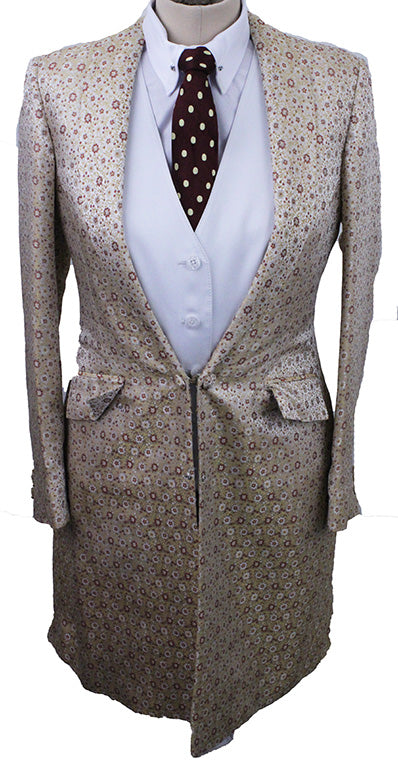 Day Coat DeRegnaucourt Yellow with Rust Floral Brocade