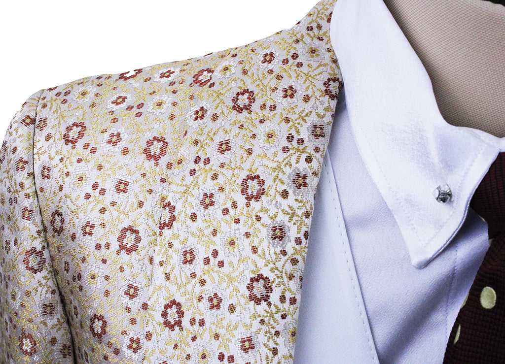 Day Coat DeRegnaucourt Yellow with Rust Floral Brocade