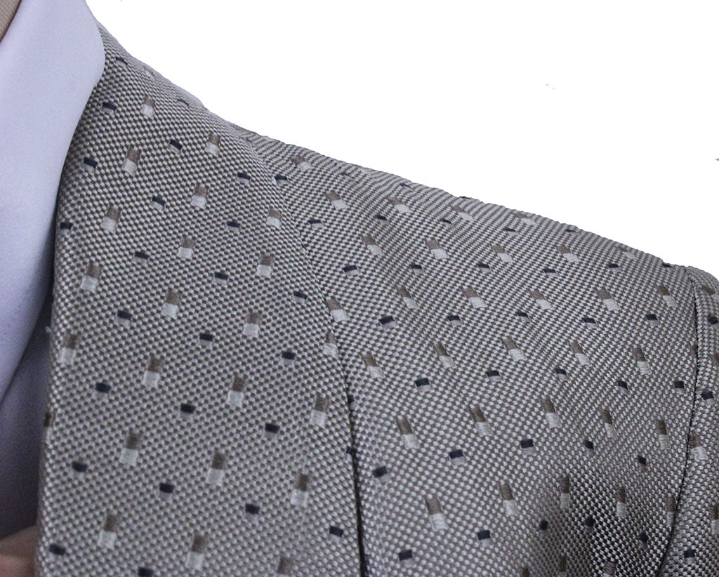 Day Coat Becker Brothers Champagne with Dot and Box Brocade