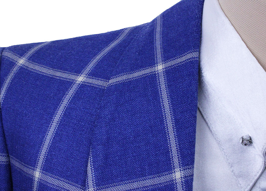 Day Coat Becker Brothers Sapphire with Silver Windowpane