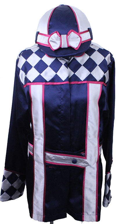 Road Silks Navy with White and Pink Diamond