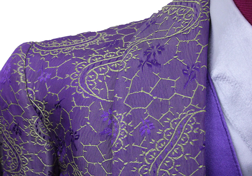 Day Coat Hawkewood Purple and Gold Brocade