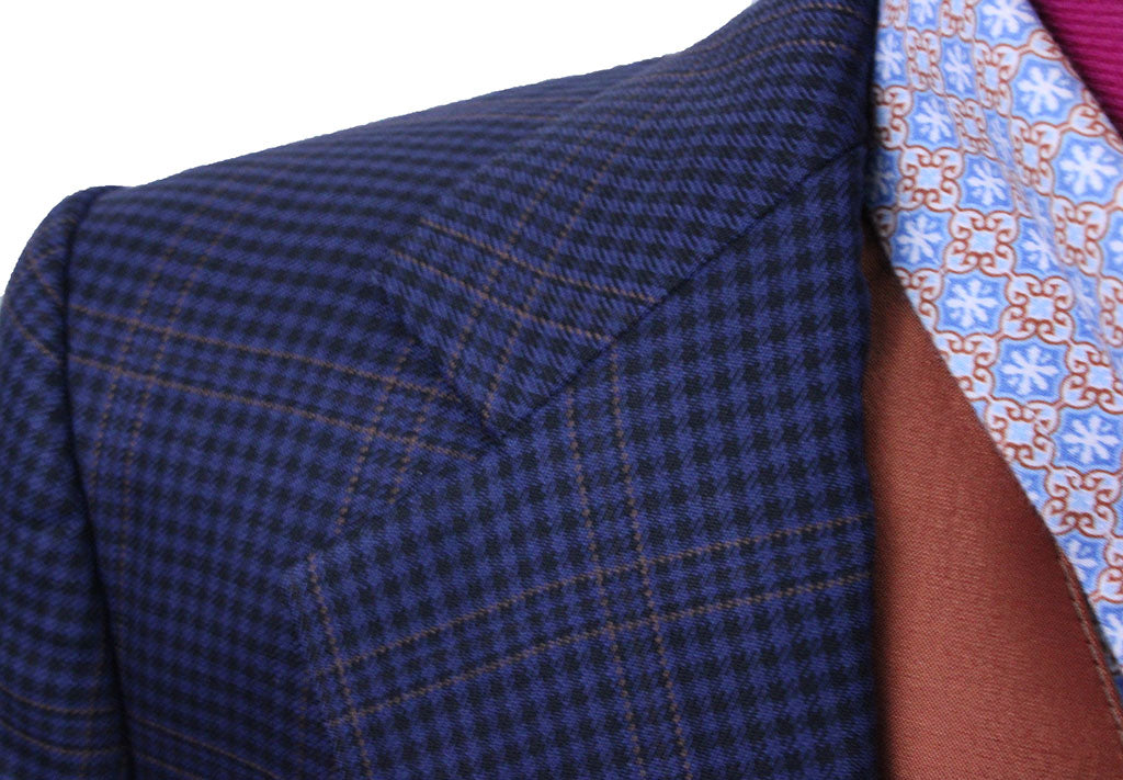 Day Suit Boys Becker Brothers Navy with Copper Windowpane