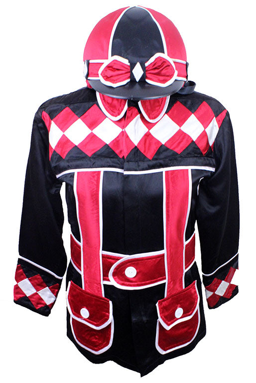 Road Silks Black, Red, and White Diamond