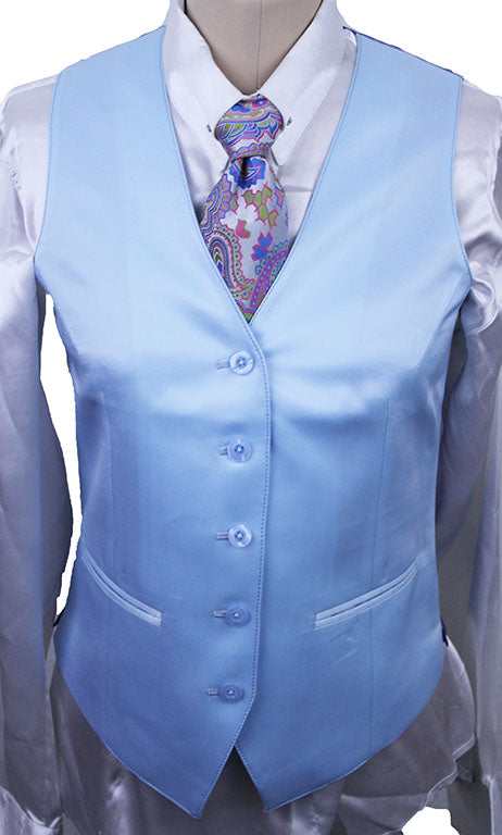 Issued By Ellie May Sky Blue Satin Vest