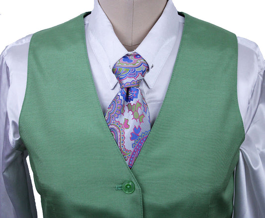 Issued By Ellie May Kelly Green Satin Vest