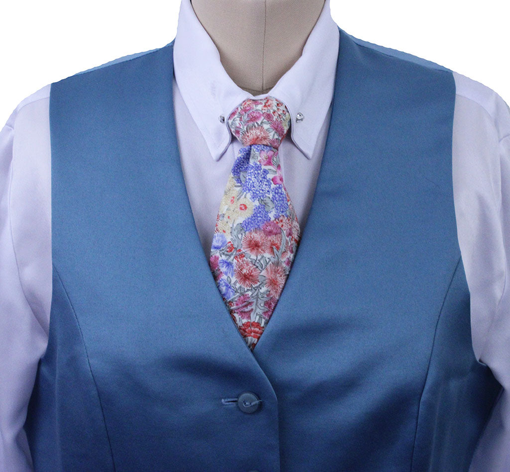 Vest Marsha DeArriaga Slate Blue Sheen