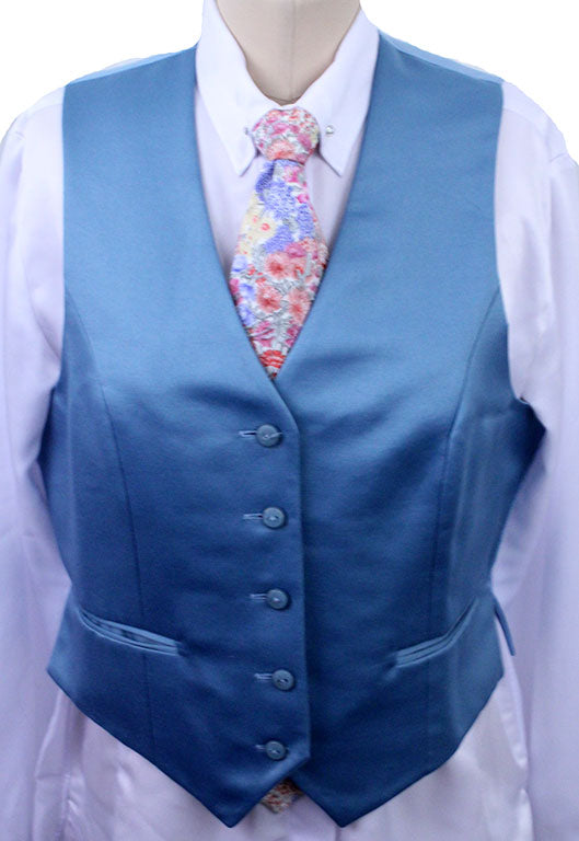 Vest Marsha DeArriaga Slate Blue Sheen