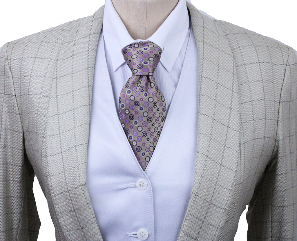 Day Coat Marsha DeArriaga Champagne with Taupe Windowpane