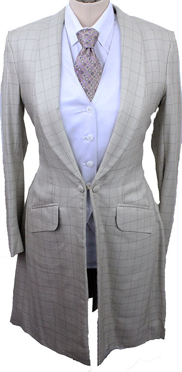 Day Coat Marsha DeArriaga Champagne with Taupe Windowpane