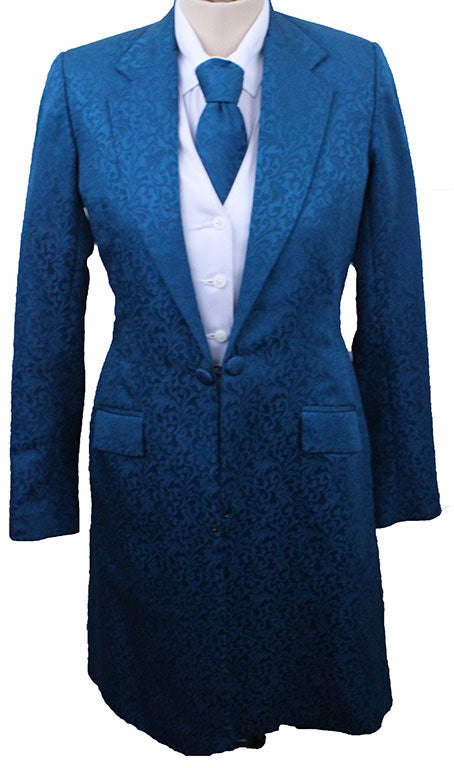 Day Coat Custom Teal Paisley Brocade