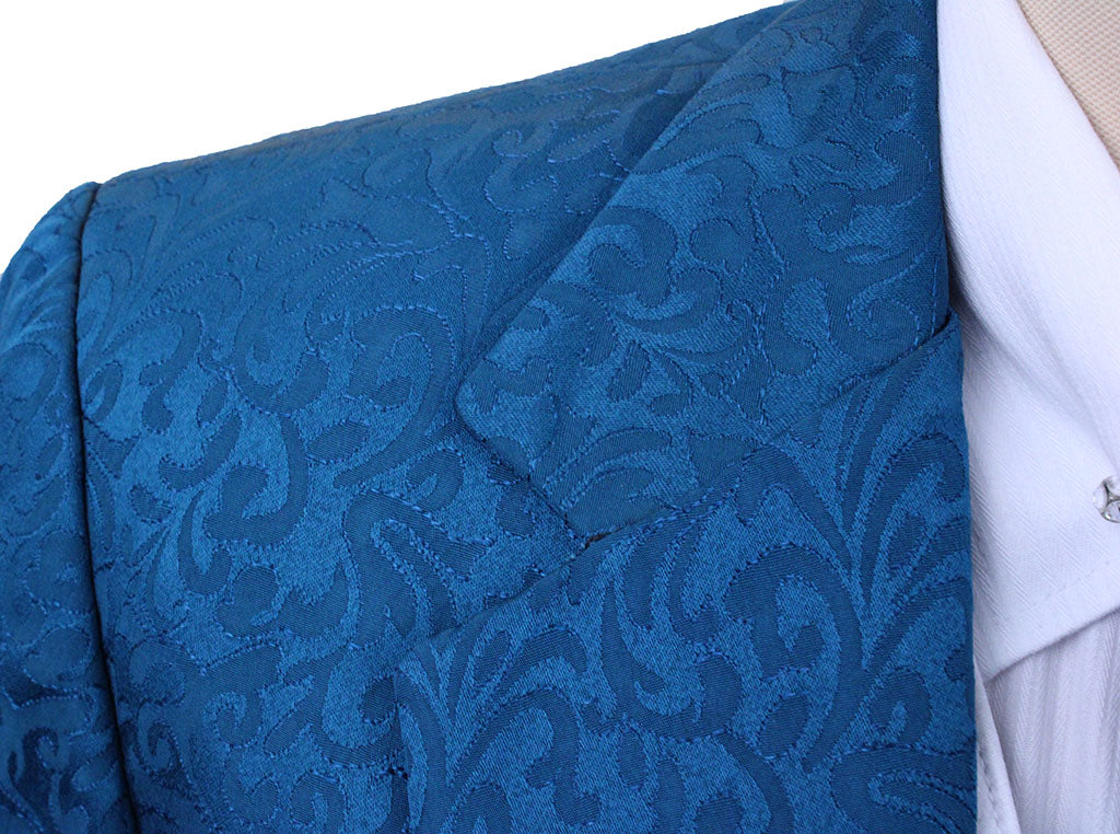 Day Coat Custom Teal Paisley Brocade