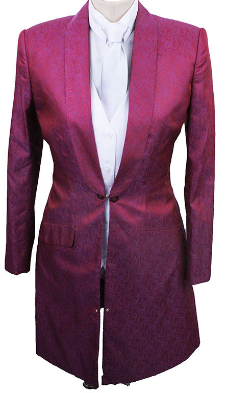 Day Coat Issued By Ellie May Raspberry Paisley Sheen