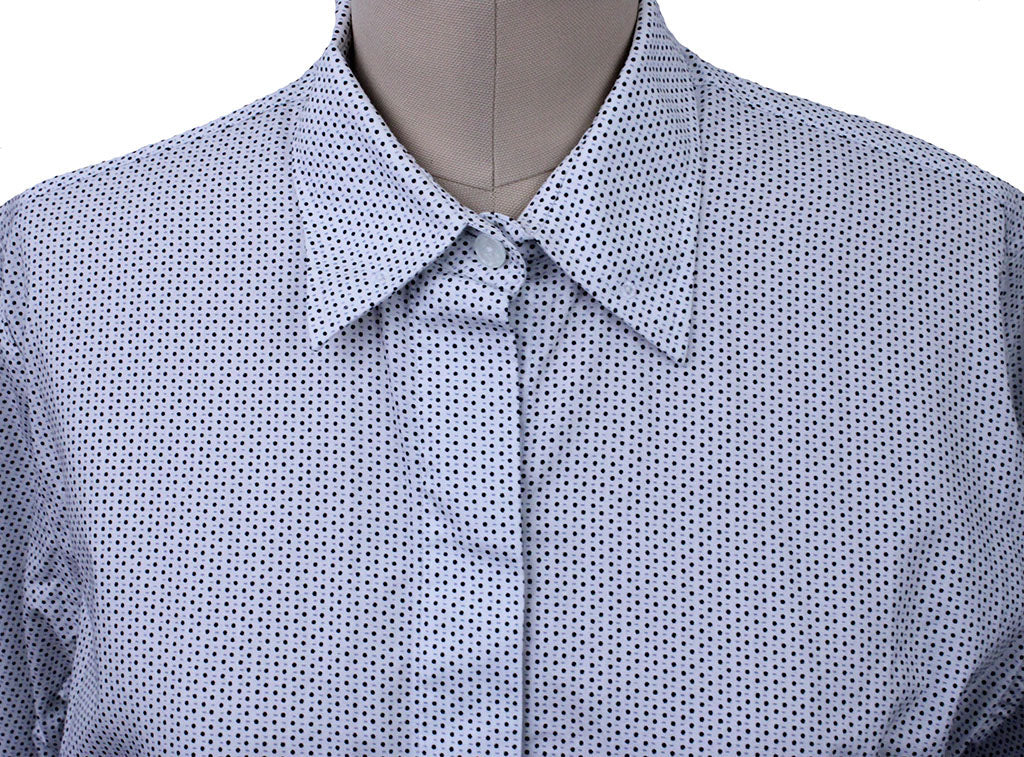 Shirt Issued By Ellie May White and Black Dot