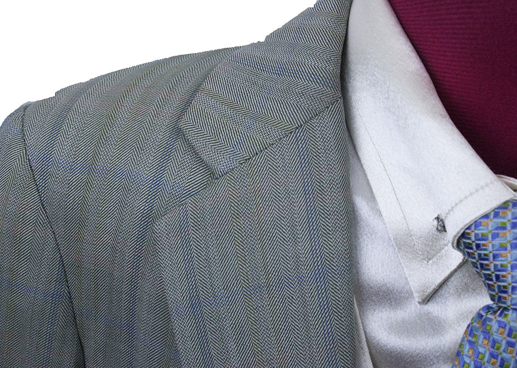Day Suit Becker Brothers Sage with Blue, Gold, Pink Glenplaid