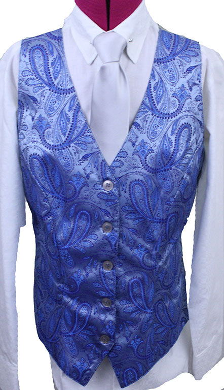 Vest Hartmeyer Blue Paisley Brocade