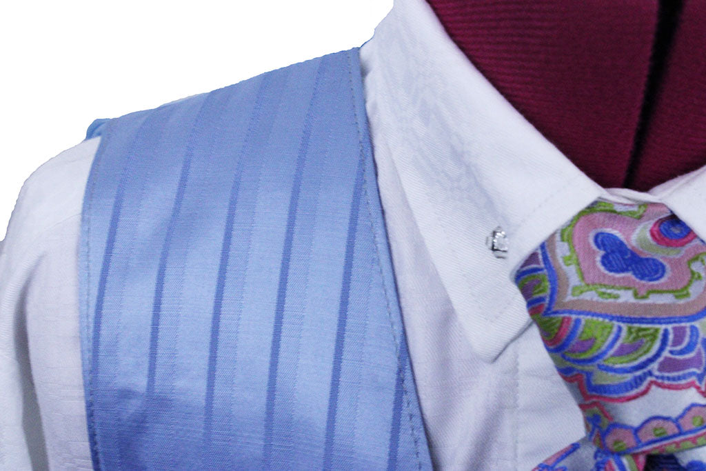 Vest Becker Brothers Light Blue Sheen Shadow Stripe