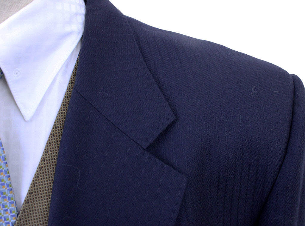 Men's Suit LeCheval Thin Navy Shadow Stripe