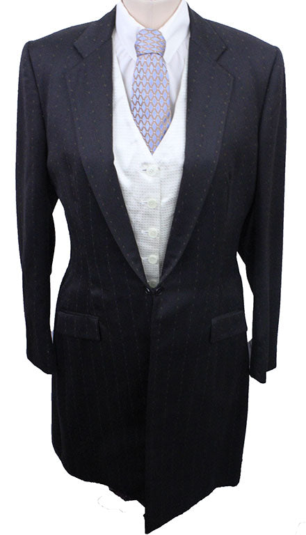 Day Suit Carl Meyers Brown with Gold Diamond Pinstripe