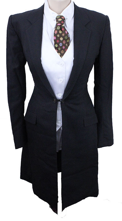 Day Suit Becker Brothers Dark Brown with Black Thin Shadow Stripe