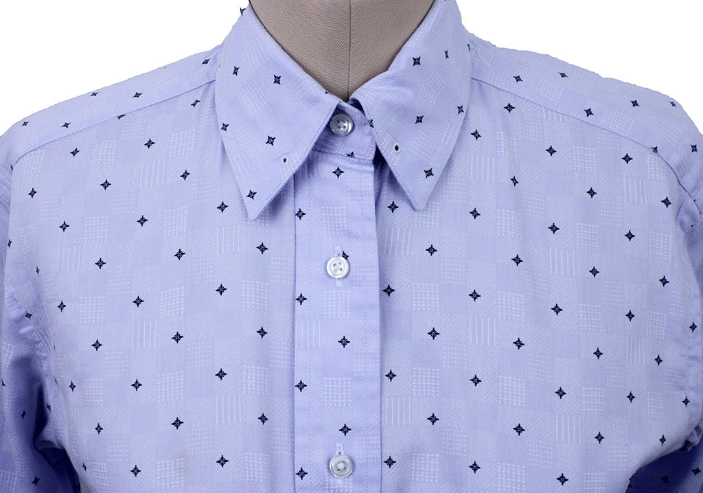 Shirt Becker Brothers Blue with Star Pattern