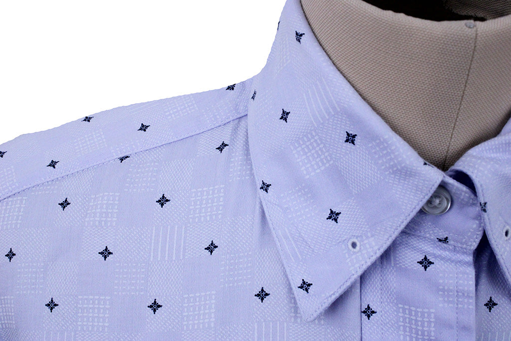 Shirt Becker Brothers Blue with Star Pattern
