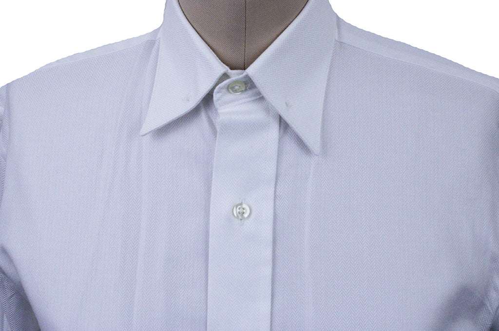 Shirt Becker Brothers White Herringbone