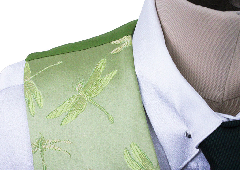 Vest Marsha DeArriaga Lime Green Dragonfly