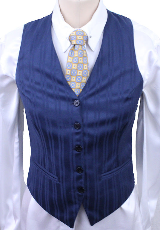 Vest Carl Meyers Medium Blue Shadow Stripe