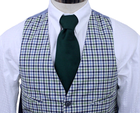 BRAND NEW! Men's Becker Brothers Vest with Sage and Navy Plaid