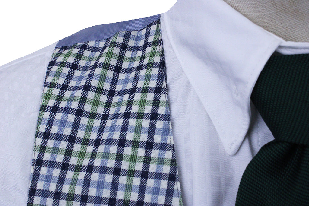 BRAND NEW! Men's Becker Brothers Vest with Sage and Navy Plaid
