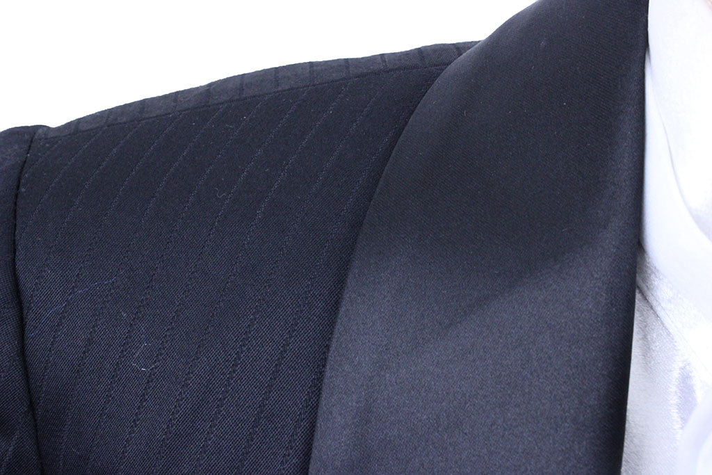 BRAND NEW! Becker Brothers Black Thin Shadow Stripe Sheen Formal