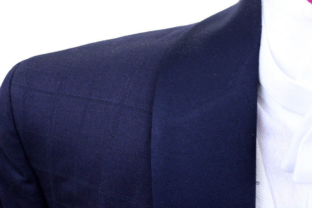Formal Saddleseat Connection Navy Tone on Tone Box Pattern