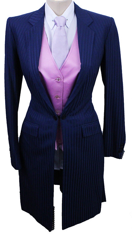 Day Suit Becker Brothers Medium Blue Shadow Stripe with TWO JODS