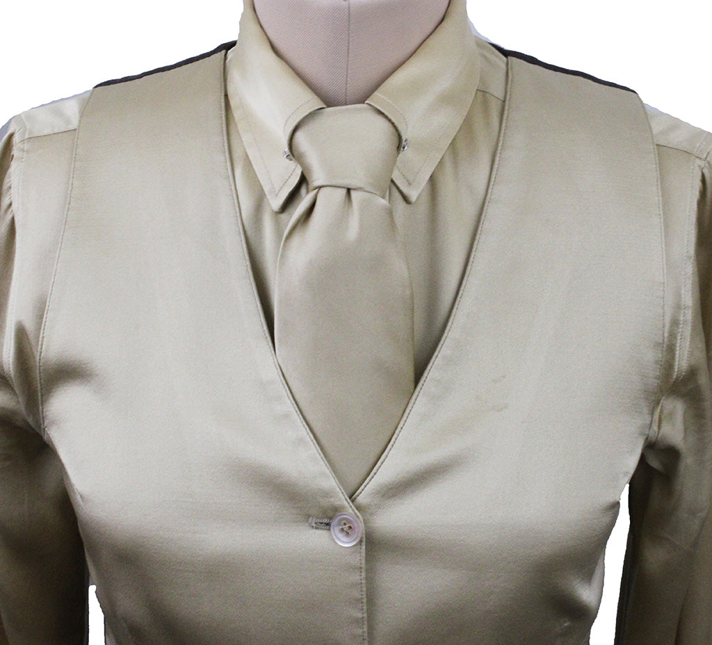 Vest and Shirt Combination DeRegnaucourt Gold Satin