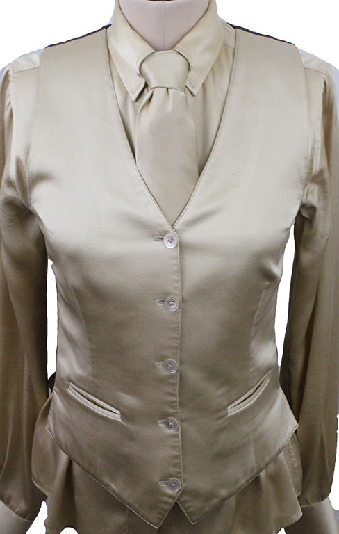 Vest and Shirt Combination DeRegnaucourt Gold Satin