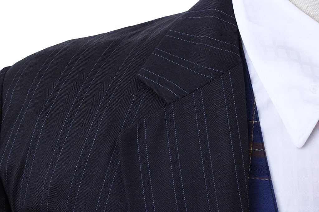Men's Suit Chavez Brown with Light Blue Pinstripe with TWO Jods