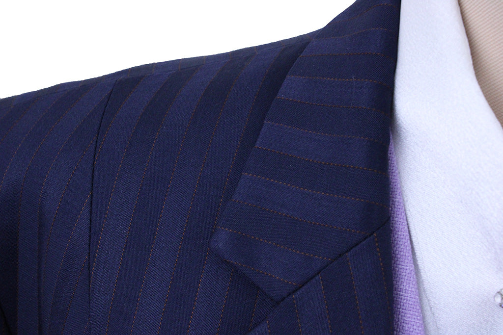 Day Suit Saddleseat Connection Navy Shadow Stripe with Red Pinstripe