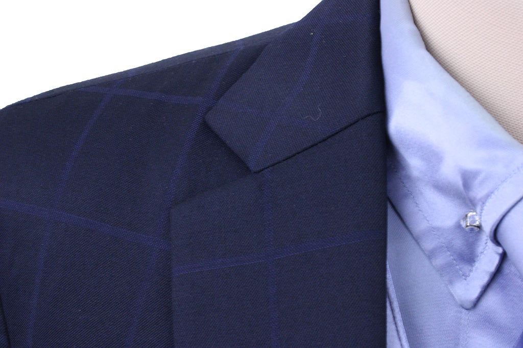 Day Suit Issued By Ellie May Navy with Blue Windowpane
