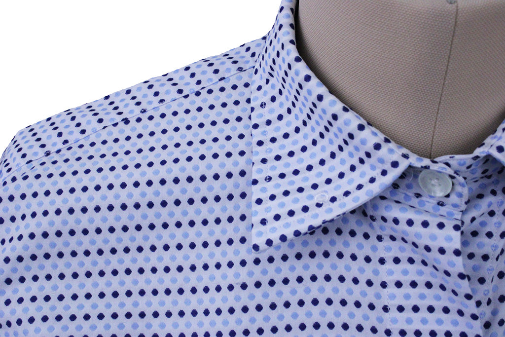 Shirt: Issued By Ellie May Blue and Navy Dot