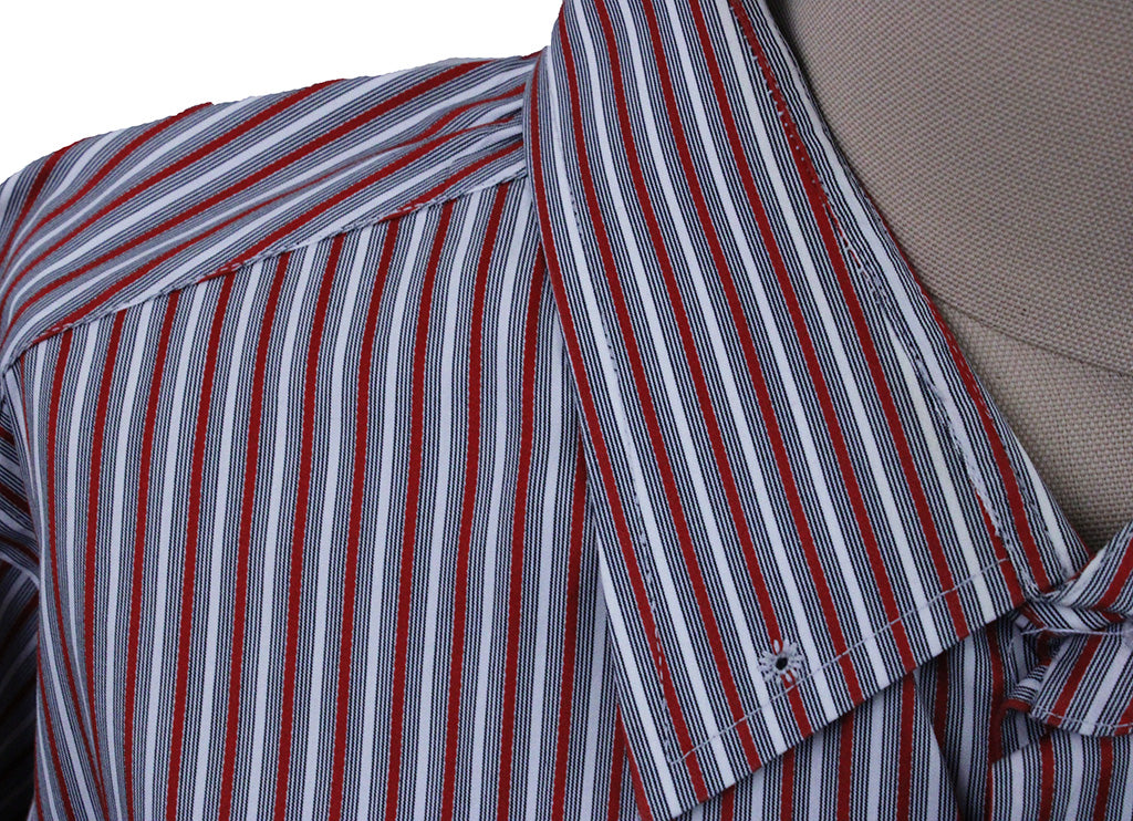 Shirt Show Season Silver, Red, and White Stripe