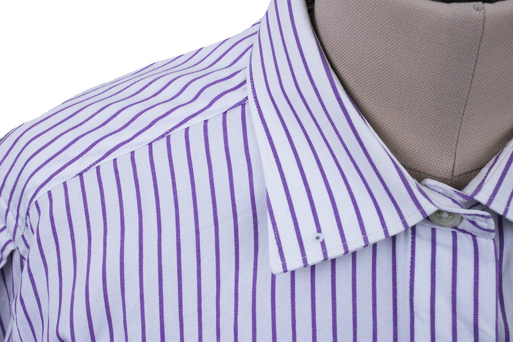 Shirt Frierson White with Purple Stripe